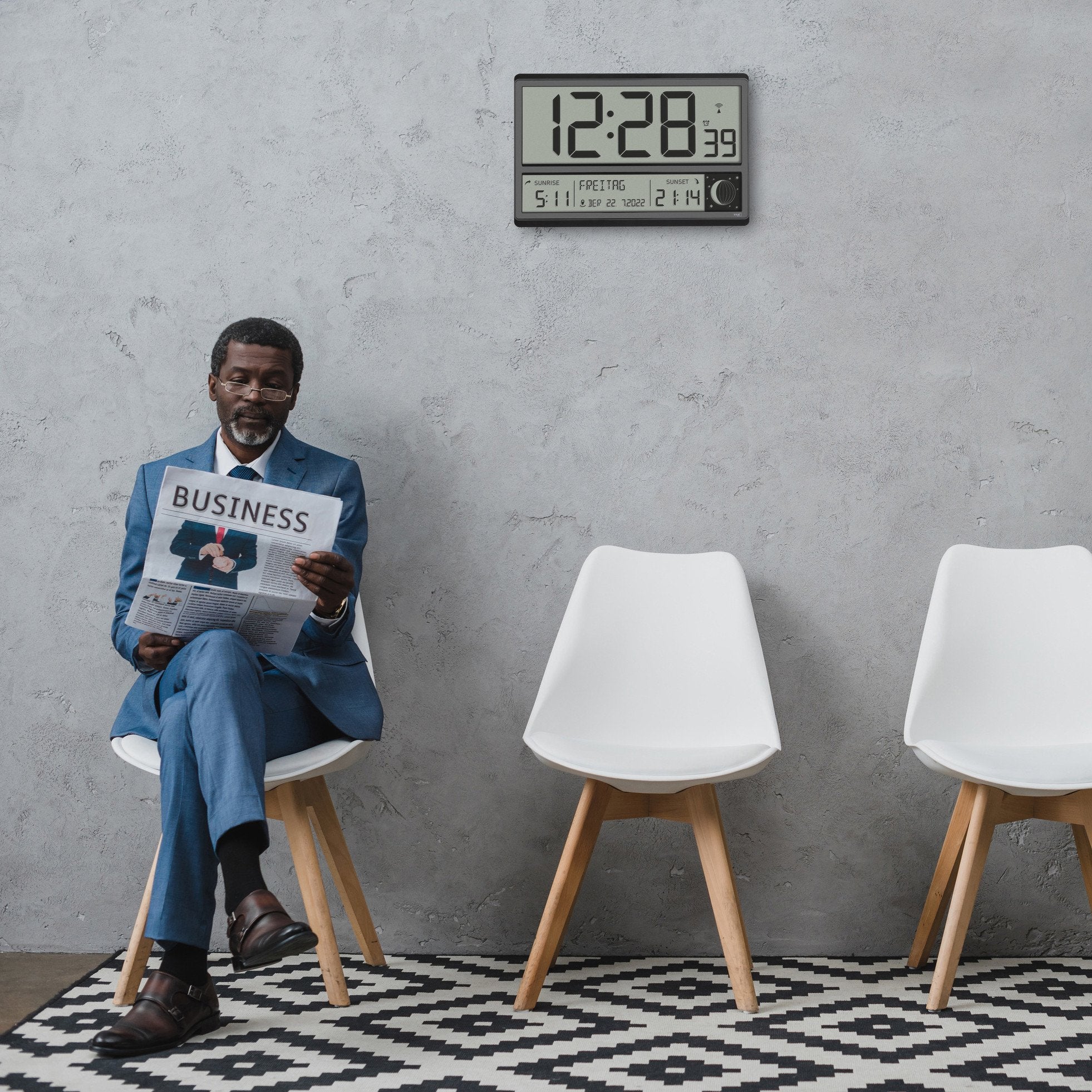 Tfa 60.4524.01 Reloj Radiocontrolado Digital Xl Negro