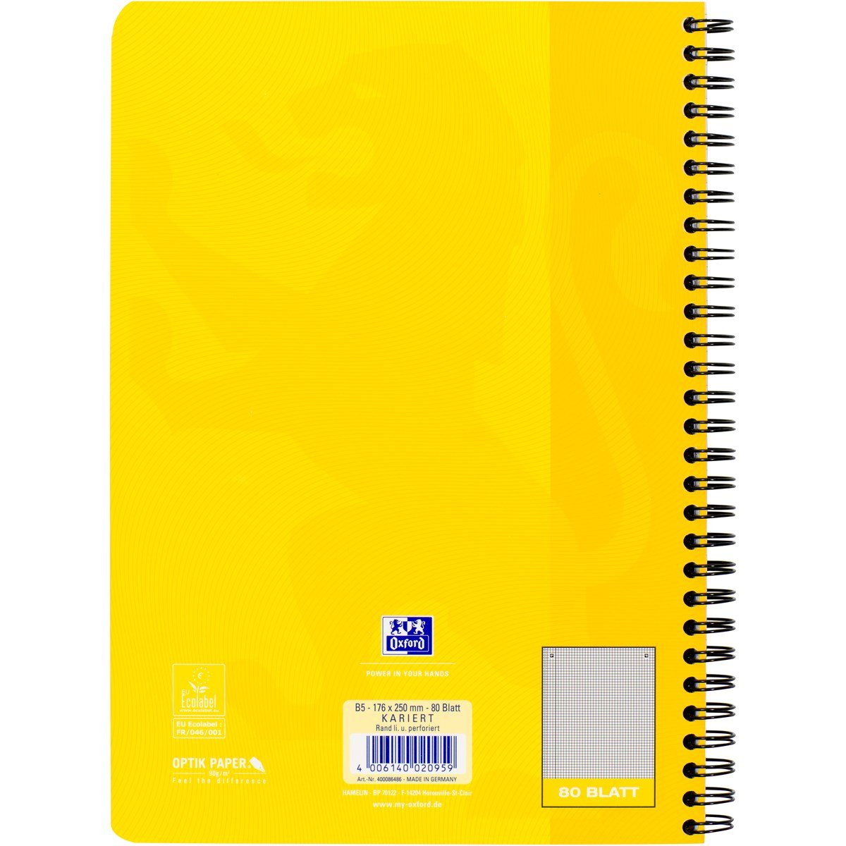 Oxford Collegeblock B5 L28 Sortiert