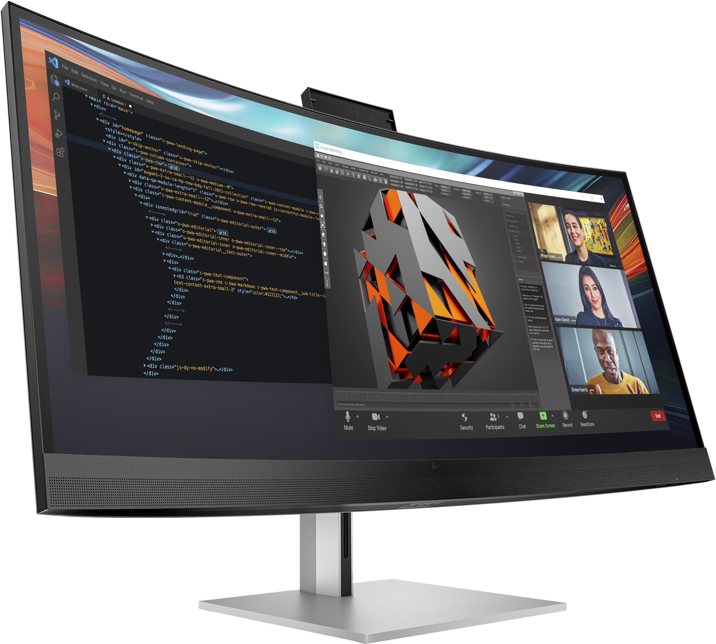 EAN 5715063476680 - HP Series 7 Pro 39.7 inch 5K2K Conferencing Monitor-740pm pantalla para PC 100,8 cm (39.7") 5120 x 2160 P imagen 4