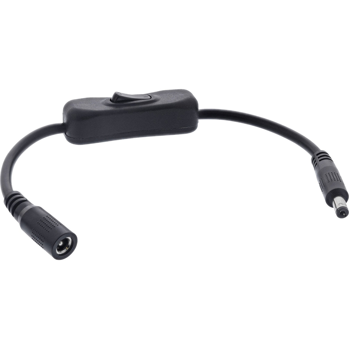 Inline® Dc Cable With Switch, Dc Male/Female 4.0x1.7mm, Awg 18, Negro, 0.20m