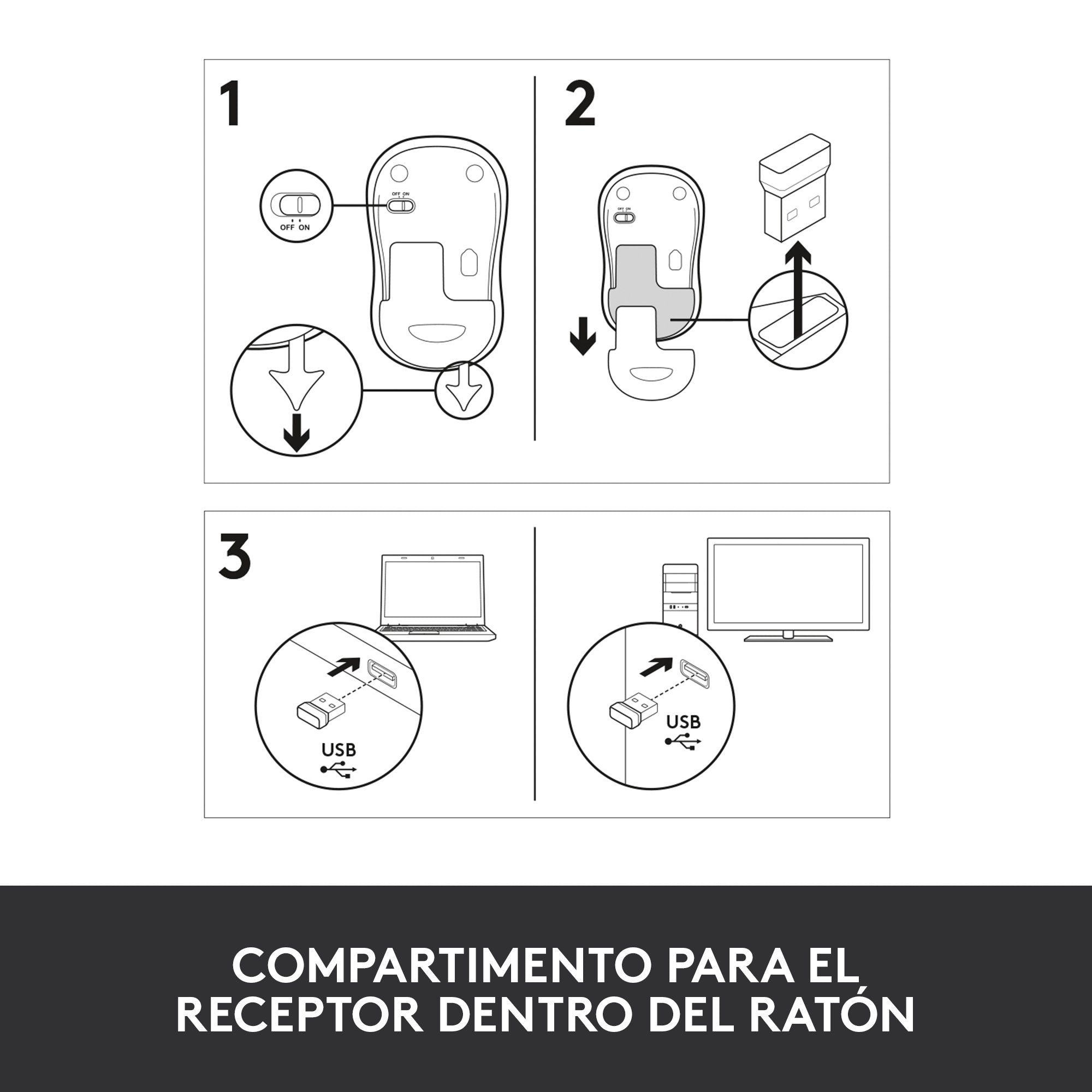EAN 5099206028869 - Logitech 910-002240 ratón Oficina Ambidextro RF inalámbrico Óptico 1000 DPI imagen 10