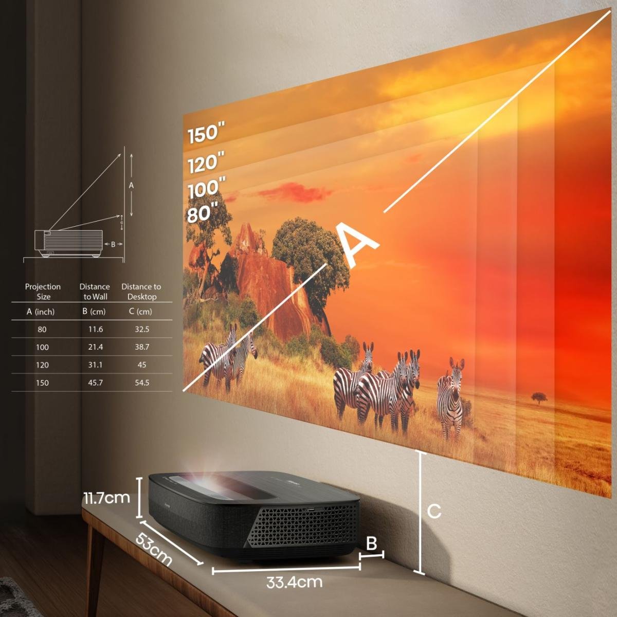 EAN 6942351411163 - Hisense Laser TV PL2 proyector de TV Proyector de alcance ultracorto 2700 lúmenes ANSI DLP UHD 4K (3840x2 imagen 8