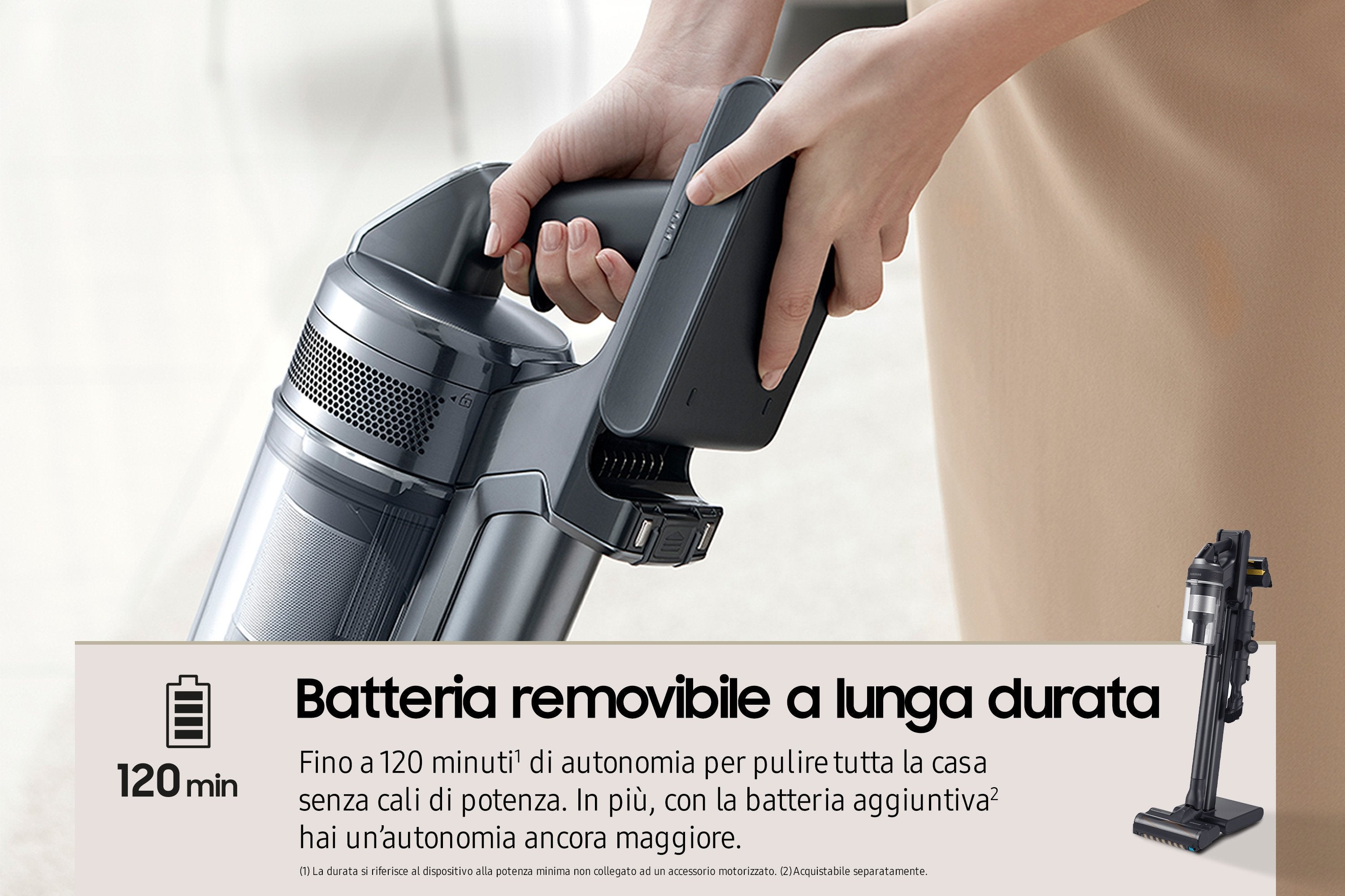 Aspiradora Samsung Vs20c9554tk Escoba Batería Secar Ciclónico Sin Bolsa 0,8 L 580 W Negro