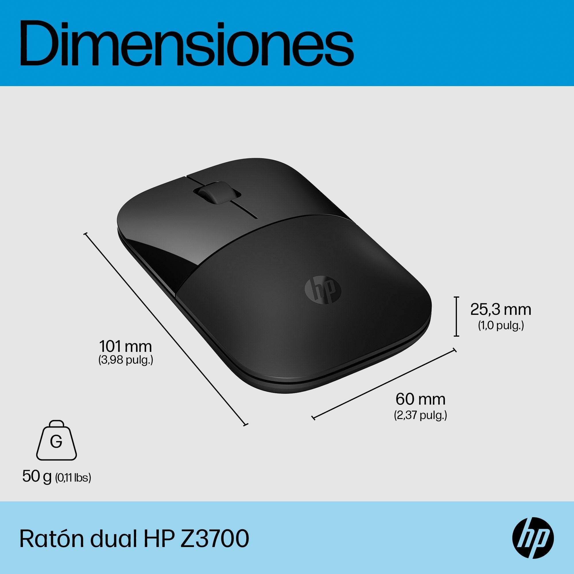 EAN 0197029312853 - HP Z3700 Dual Black Mouse ratón Oficina Ambidextro RF inalámbrico 1600 DPI imagen 8