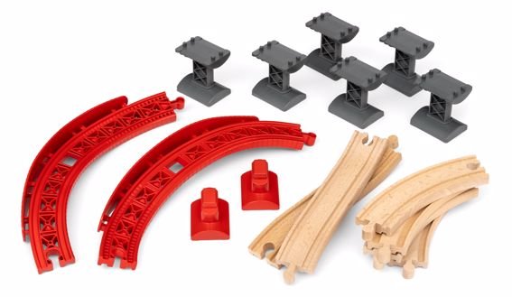 Brio World Paquete Ferroviario Mundial Montaña Y Valle, Vía Madera/Rojo, 16 Piezas 63399500
