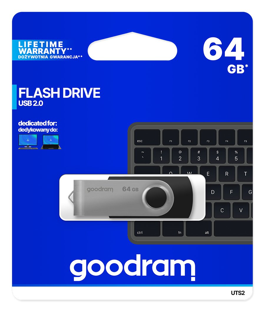 Pendrive Goodram 64gb Usb2.0 Uts2 Black Uts2-0640k0r11