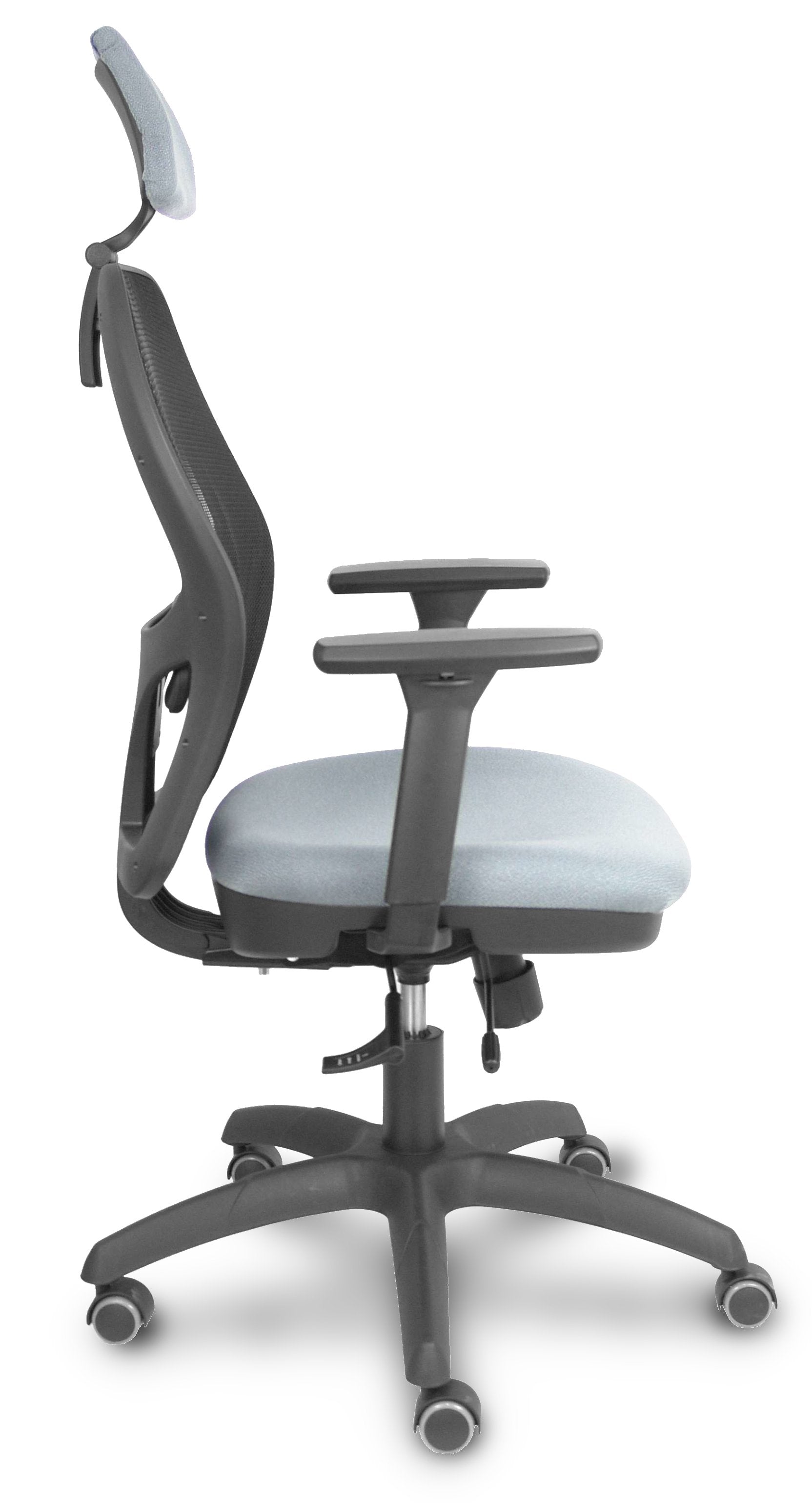 Piqueras Y Crespo Silla Jorquera Traslack Malla Negra Asiento Bali Gris Brazos 3d Cabecero Regulable