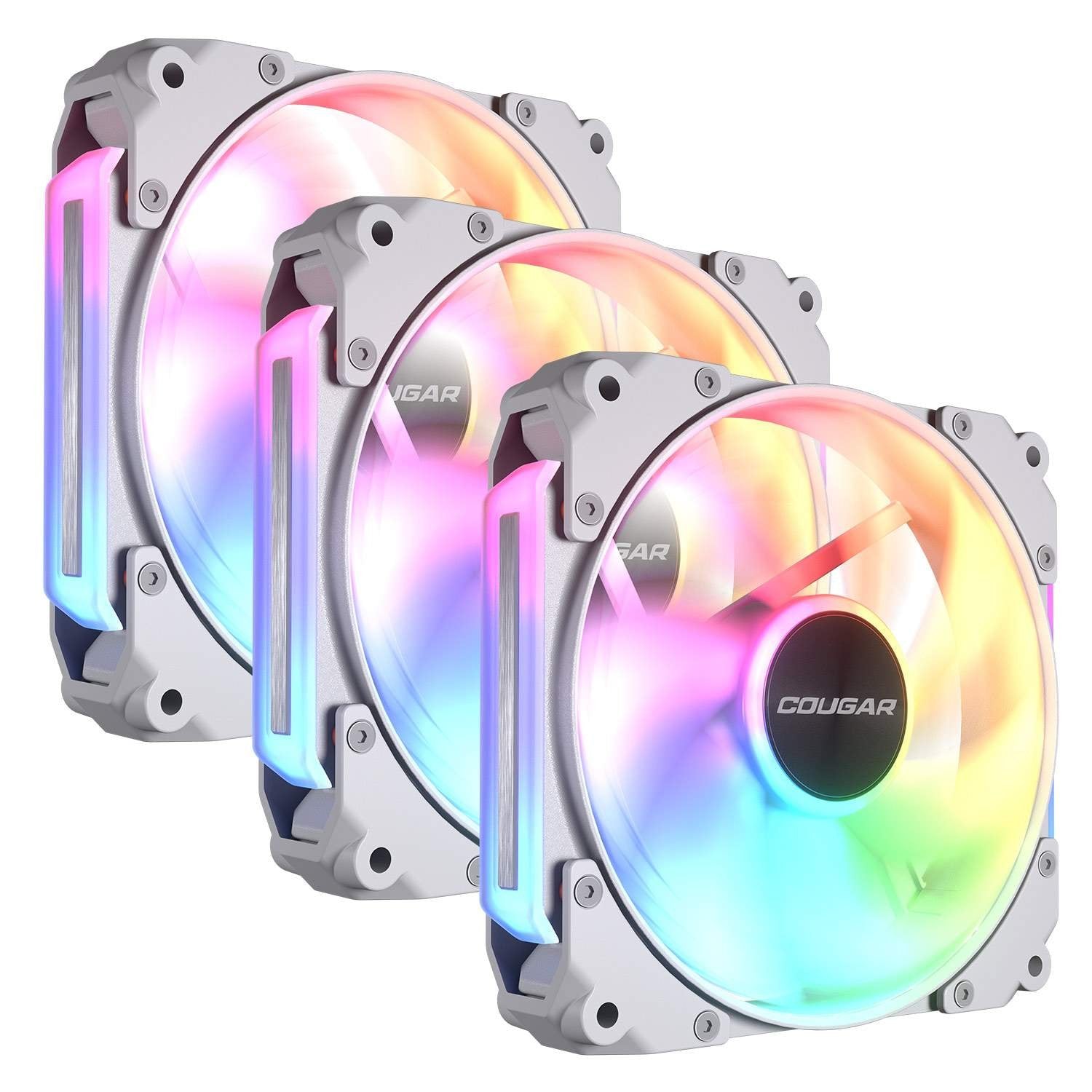 Ventilador Pc Cougar Apolar 120argb,Reverse Blade,Blanco 3er-