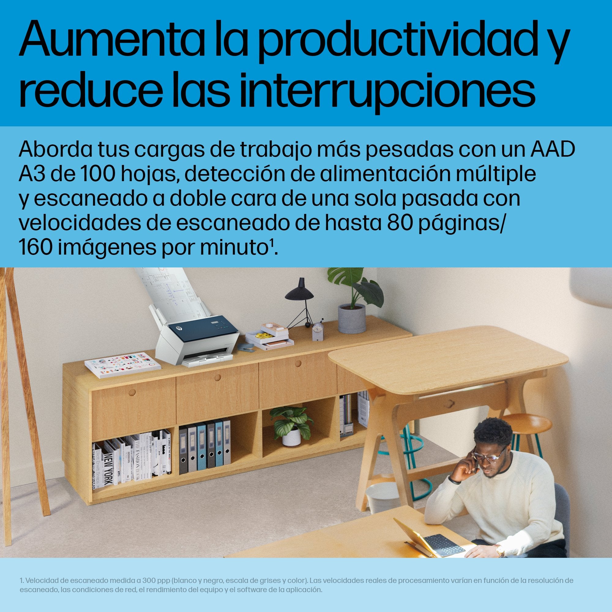 EAN 0198701400714 - HP ScanJet Enterprise Flow 9000 s1 Escáner alimentado con hojas 600 x 600 DPI A3 Azul, Blanco imagen 5
