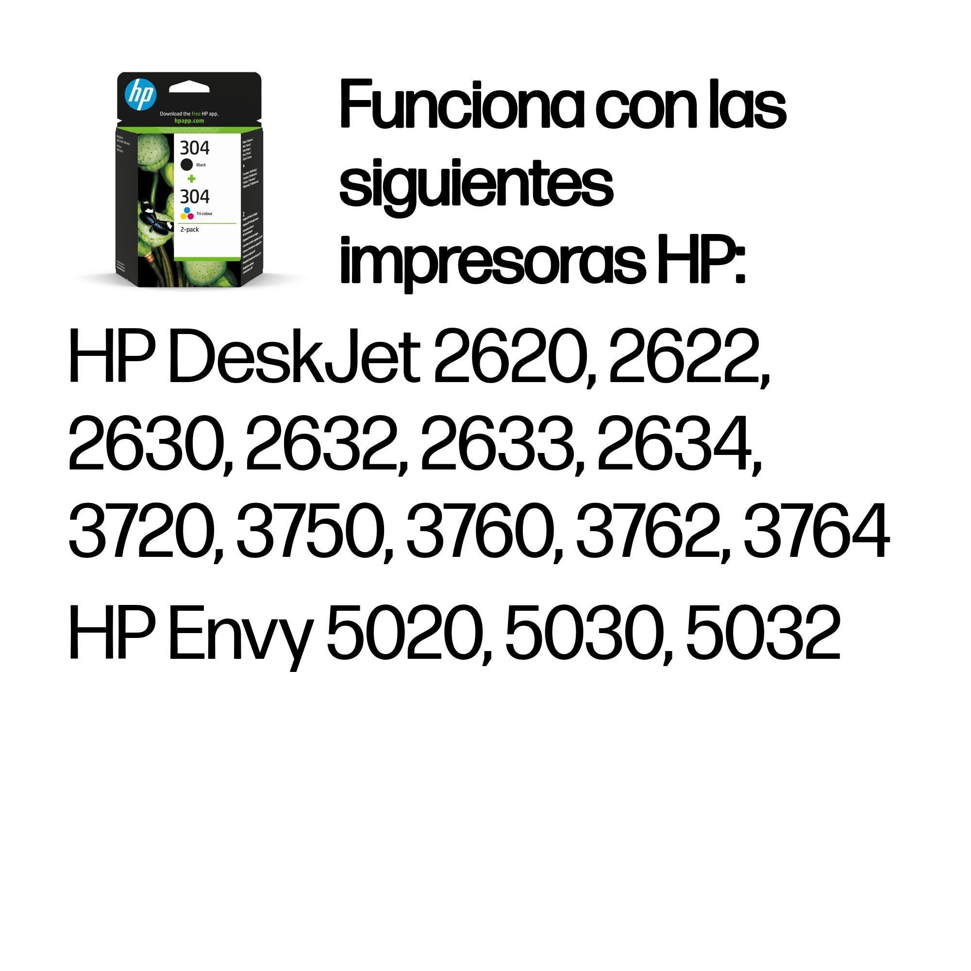 EAN 0192545177016 - HP 304 2-pack Black/Tri-color Original Ink Cartridges cartucho de tinta 2 pieza(s) Rendimiento estándar N imagen 2
