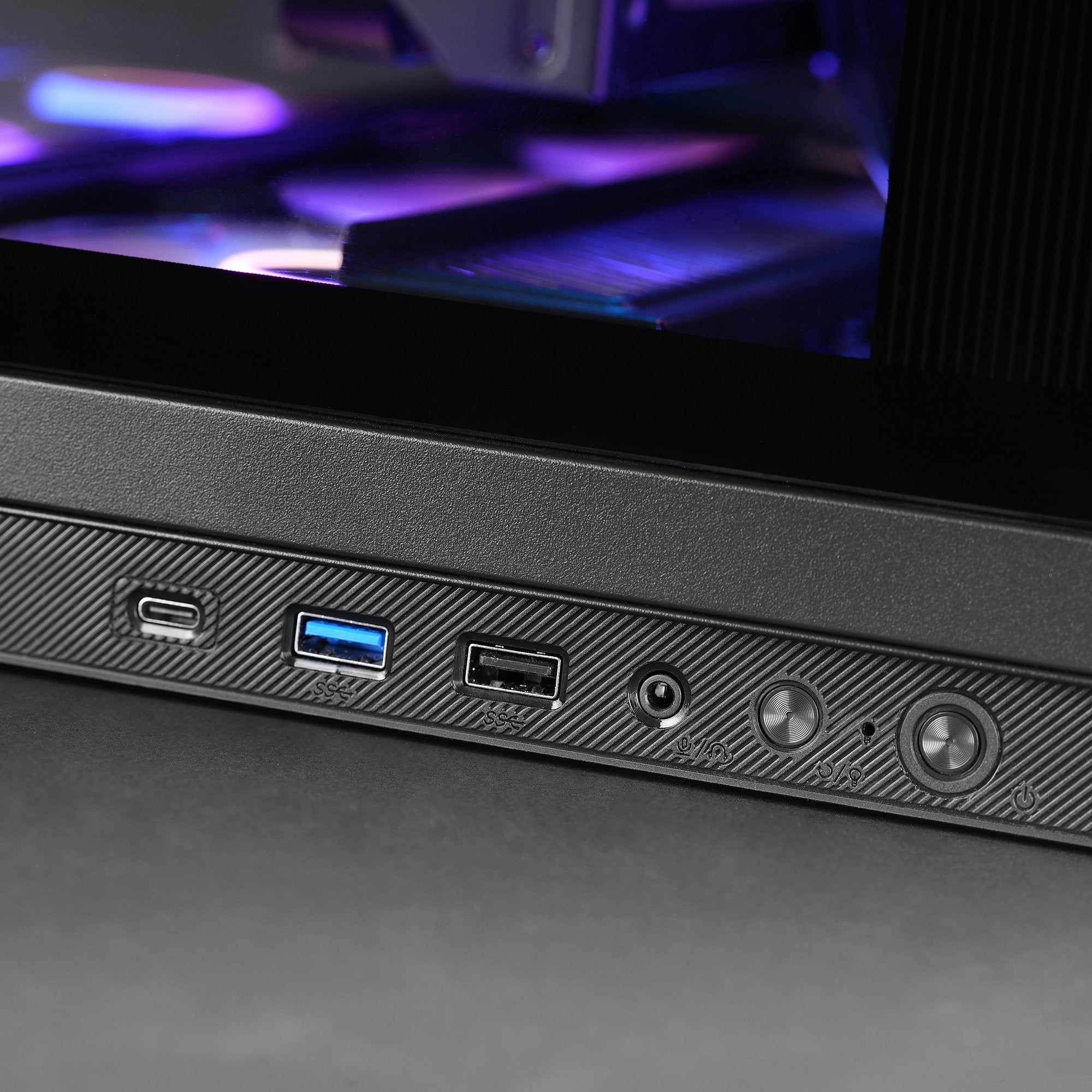 Caja Pc Atx Mars Gaming Mc-Revmax Pantalla Lcd 11.8" Cristal Templado 4x Ventiladores Argb Negro