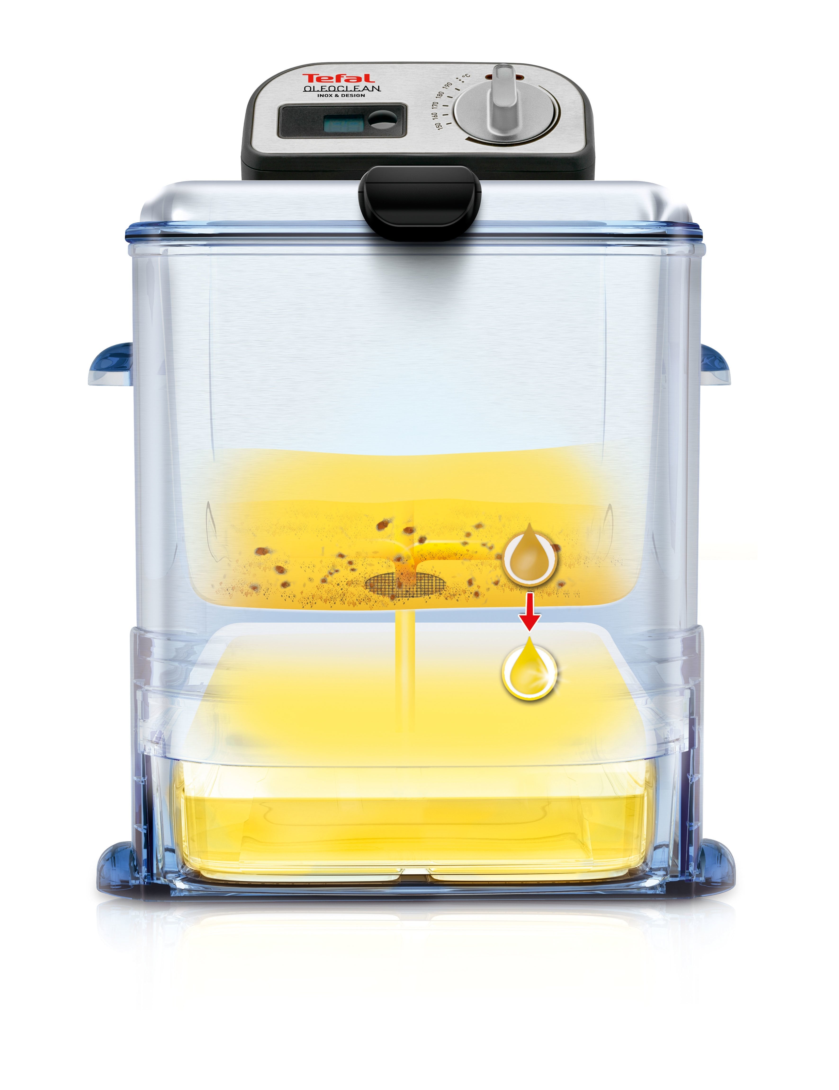 Tefal Oleoclean Pro Fr 8040, Freidora 3,5 L Sencillo Negro, Acero Inoxidable 2300 W