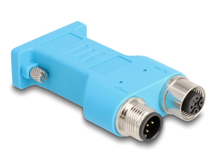 Delock 60665 D-Sub 9 Hembra A M12 Macho Y Hembra Divisor De Bus Can De 5 Pines Con Codificación A De 180° Azul