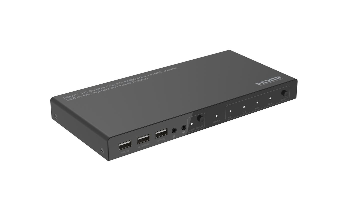 Microconnect Mc-Hdmikvm0401-4k Interruptor Kvm Negro