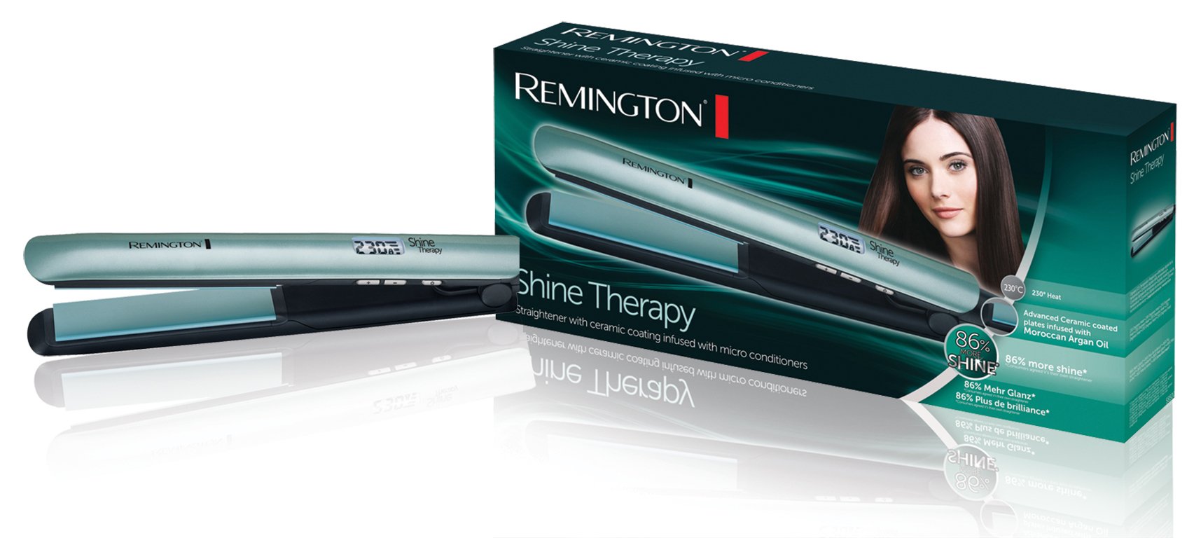 Plancha De Pelo Remington S8500 Shine Therapy / Ceramica / Calentamiento Rapido / Bolsa