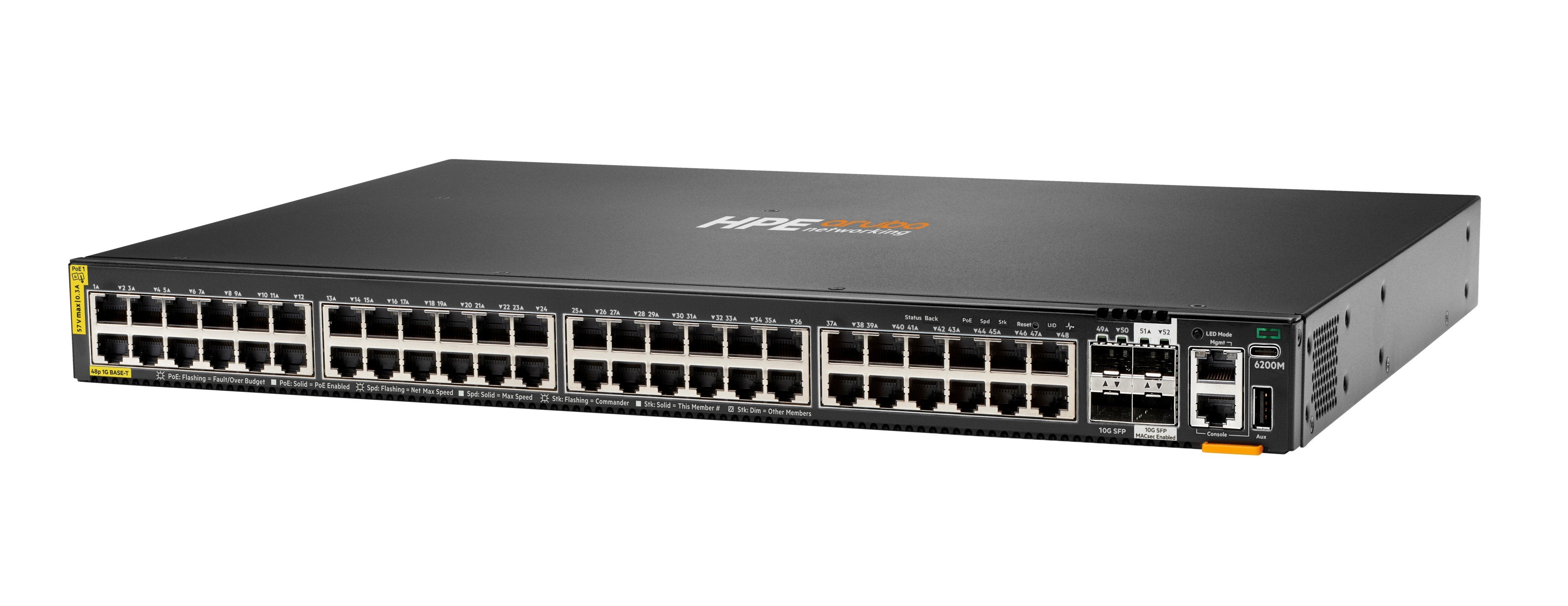 EAN 0190017535036 - HPE Aruba Networking CX 6200M 48G Class4 PoE 4SFP+ Switch imagen 2