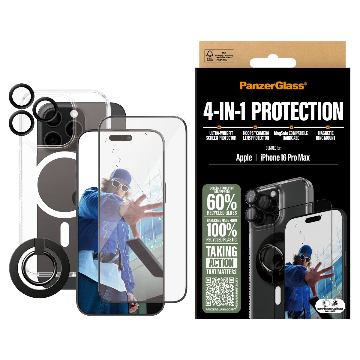 EAN 5715685003523 - PanzerGlass ® 4-in-1 Protection Bundle iPhone 16 Pro Max Protector de pantalla Apple 1 pieza(s) imagen 2