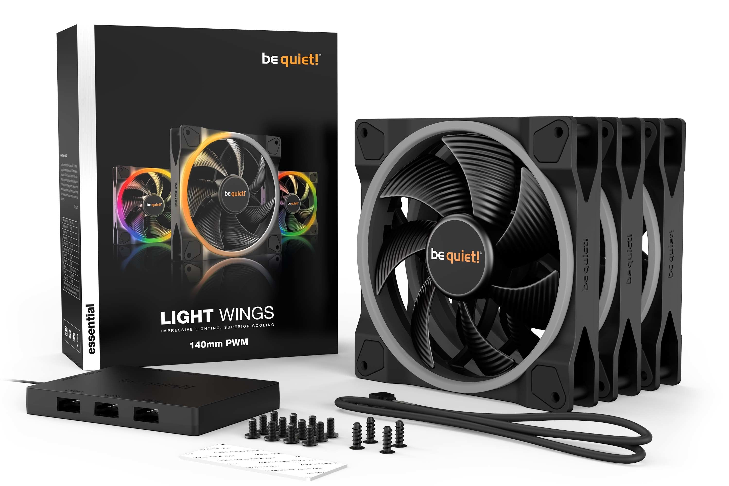 EAN 4260052188828 - be quiet! Light Wings | 140mm PWM Triple Pack Carcasa del ordenador Ventilador 14 cm Negro 1 pieza(s) imagen 6