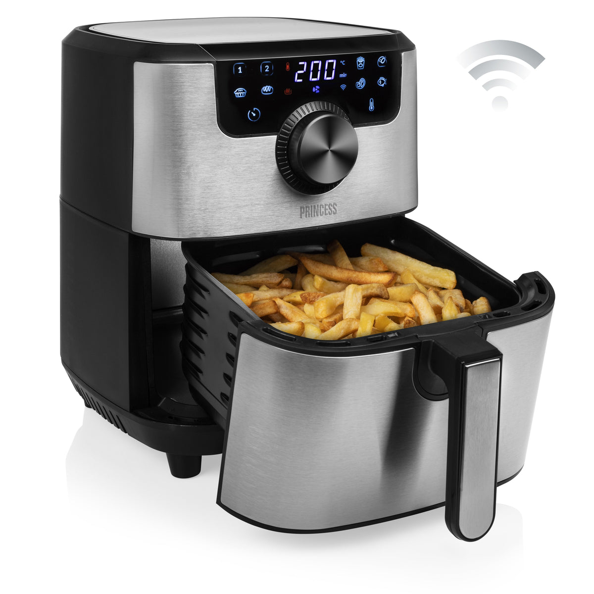 EAN 8713016091123 - Princess 182037 Sencillo 4,5 L Independiente 1500 W Freidora de aire caliente Plata imagen 12