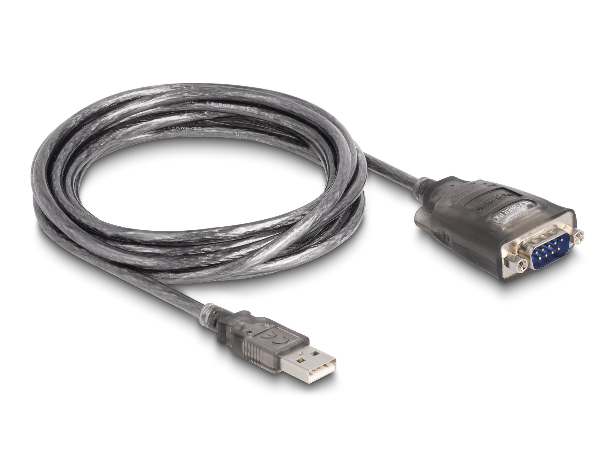 Delock 61548 Adaptador Usb 2.0 Tipo-A A 1 X Serial Rs-232 D-Sub 9 Pin Macho Con Tuercas Con 3 X Led 3 M