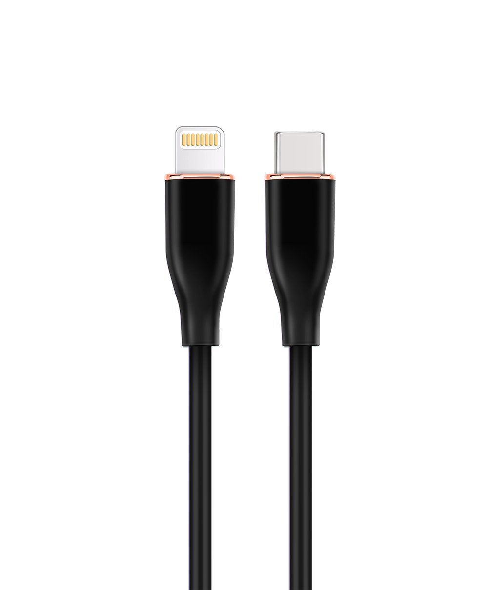Gembird Premium Silicon Usb Tipo C To 8-Pins Charging Data Cable 1.5m Black