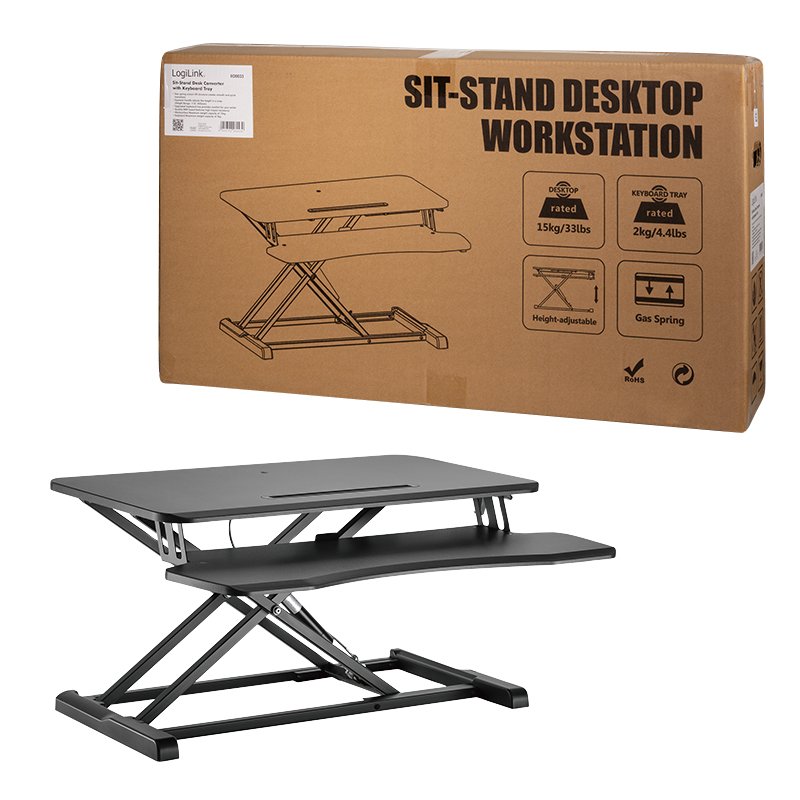 Logilink Eo0033 Accesorio Para Trabajar De Pie O Sentado Rango De Altura: 100 Hasta 505 Mm Negro