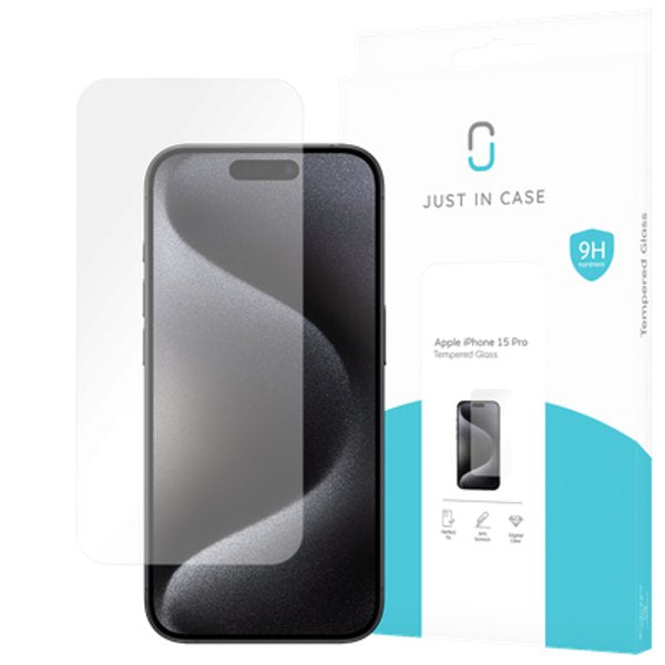 Protector Pantalla Cristal Templado Iphone 15 Pro Just In Case Compatible Con Iphone 15 Pro/ Cristal Templado/ Transparente