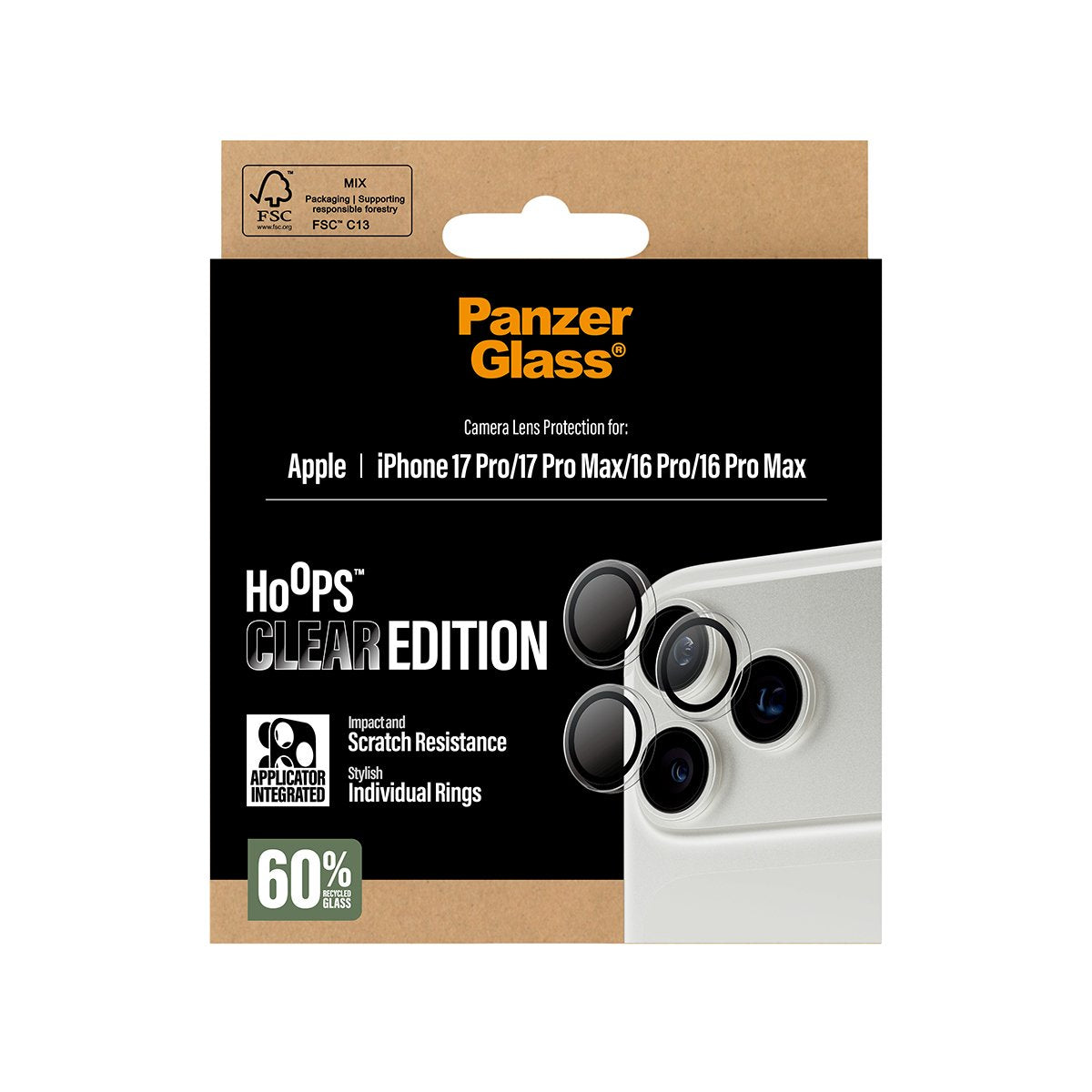 EAN 5715685025600 - PanzerGlass ® Hoops® Camera Lens Protector Transparent iPhone 17 Pro | iPhone 17 Pro Max | iPhone 16 Pro imagen 3
