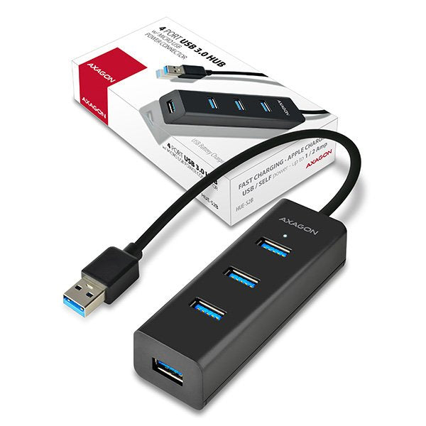 EAN 8595247903525 - Axagon HUE-S2B hub de interfaz USB 3.2 Gen 1 (3.1 Gen 1) Type-A 5000 Mbit/s Negro imagen 12