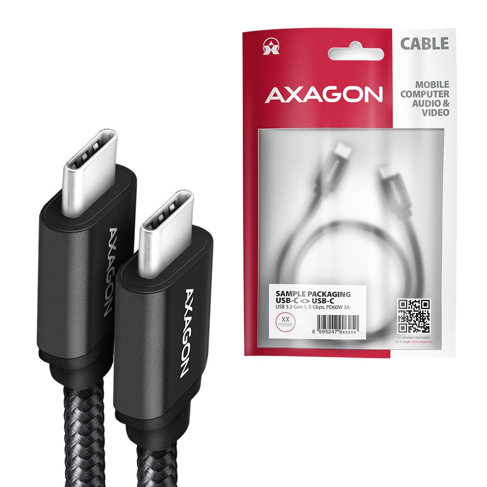 Cable Axagon Bucm3-Cm30ab Usb 3 M Usb 2.0 Usb C Negro