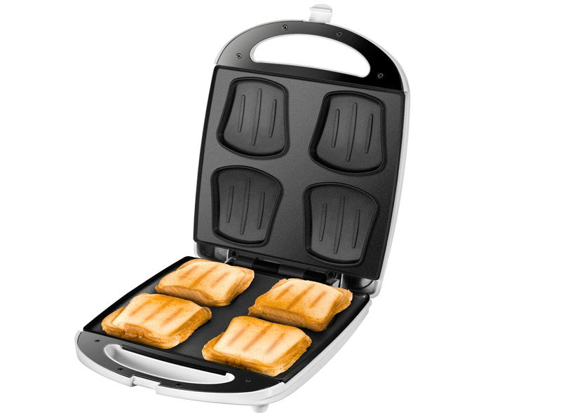 Sandwichera Unold Quadro 1100 W Plata, Blanco