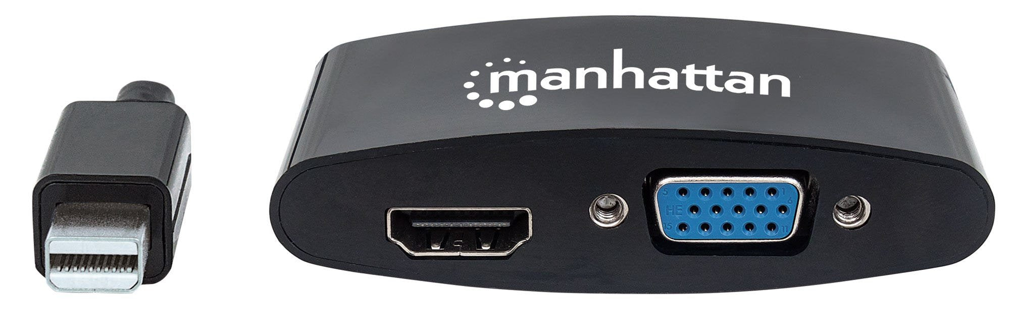 Manhattan Adaptador 2 En 1 Mini Displayport 4k Mini Displayport Macho A Hdmi/Vga Hembra, Pasivo, Negro