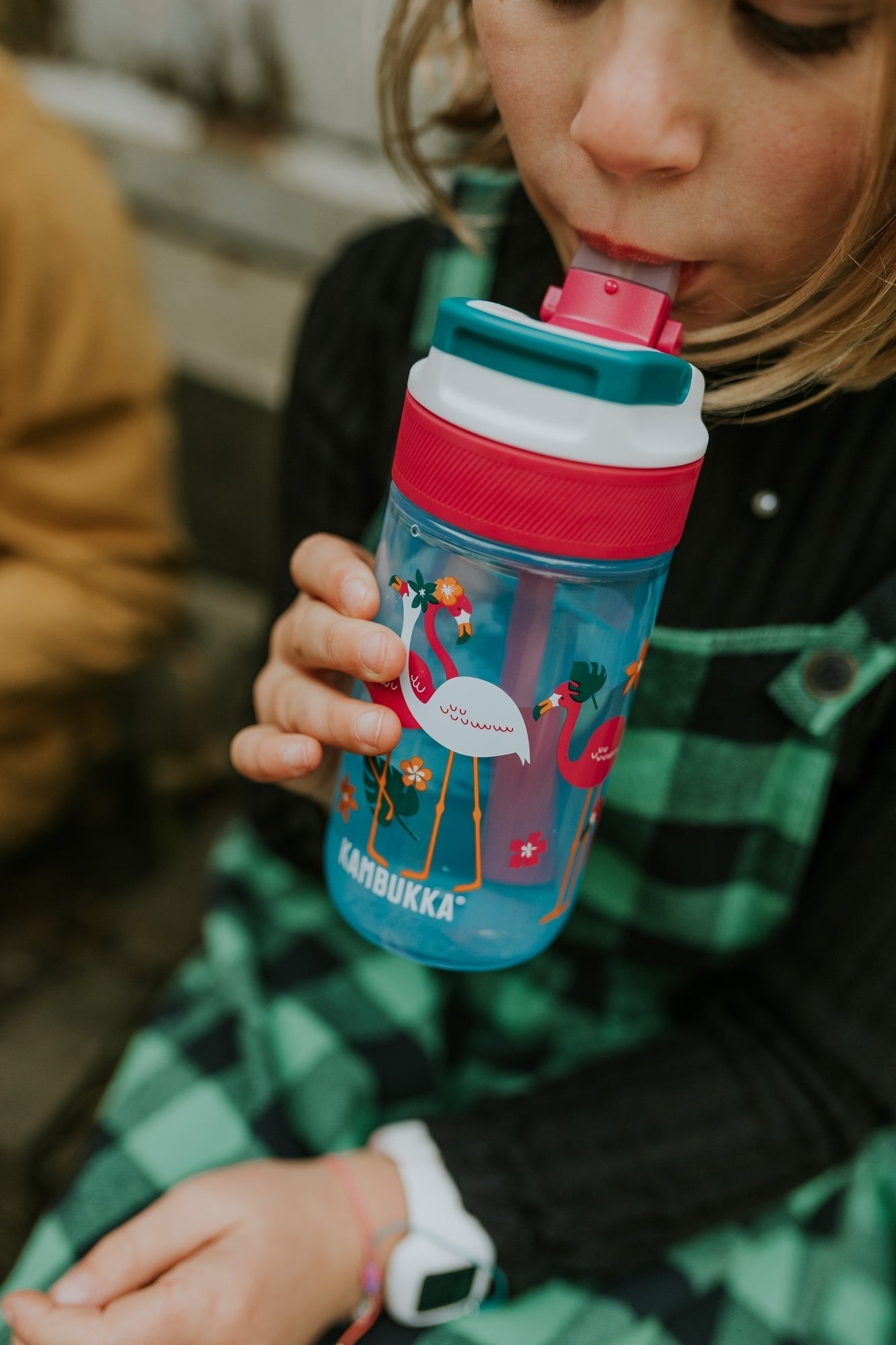 Botella Kambukka Lagoon Blue Flamingo 400 Ml Niebieski