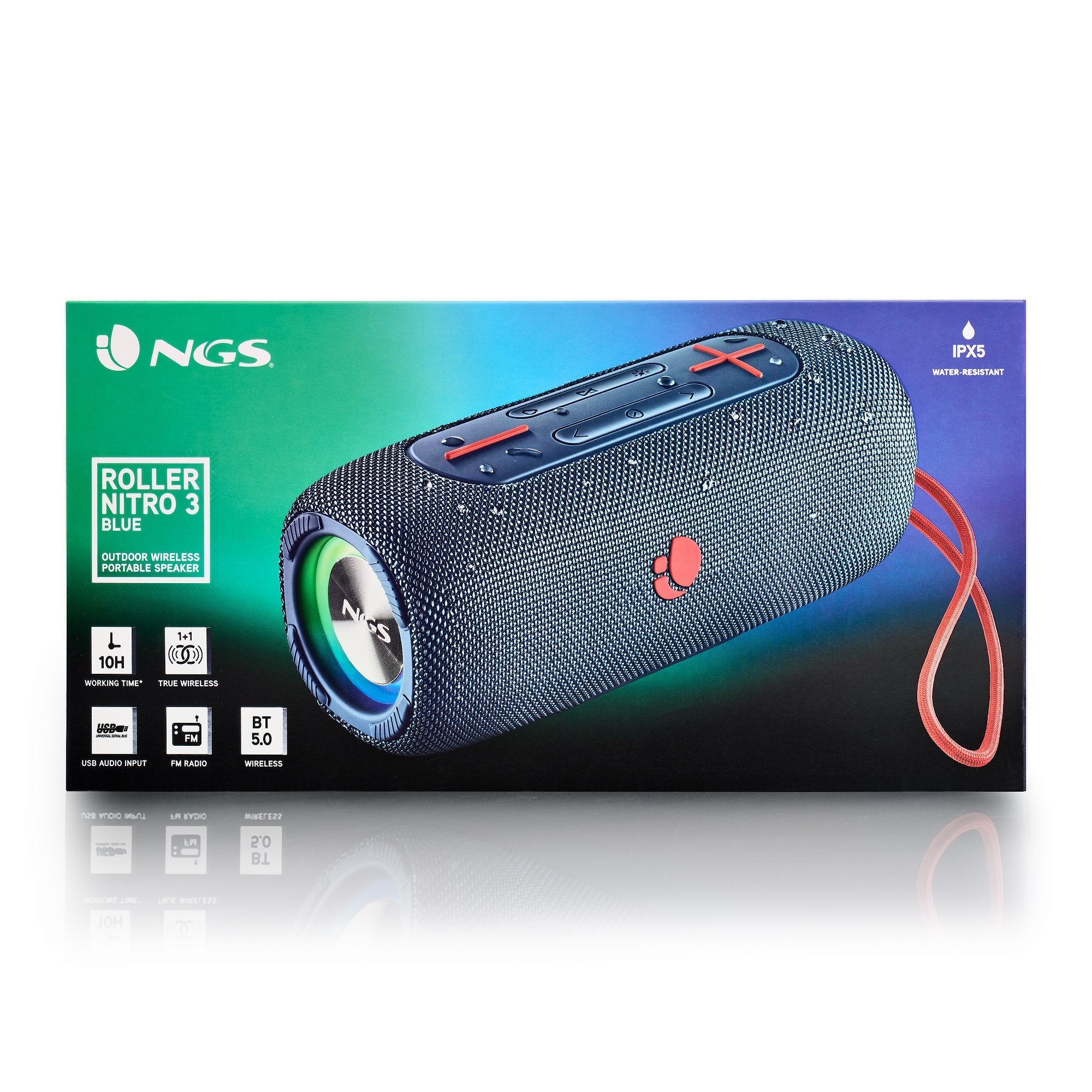 Altavoz Con Bluetooth Ngs Roller Nitro 3 30w 2.0 Azul