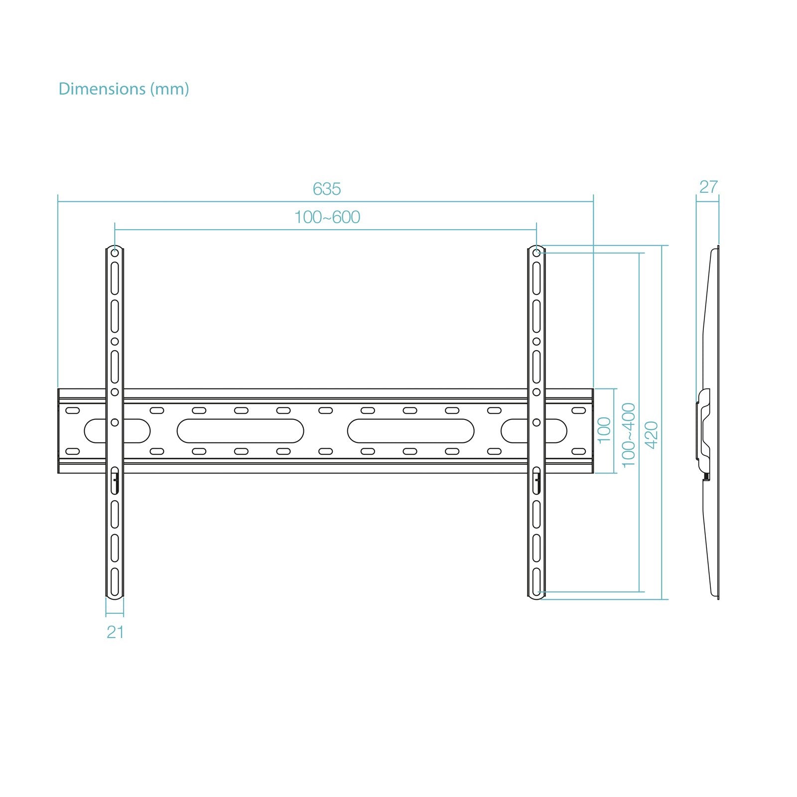 Soporte Fijo Pared Pantallas 37"-80", Negro