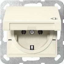 Gira 445401 Schuko-Toma De Corriente Up Con Tapa Abatible System 55 Cw Brillante.