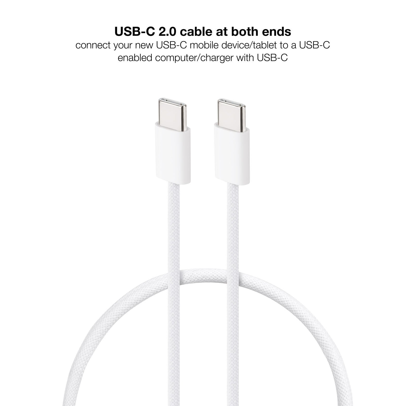 Nanocable Cable Usb-C 2.0 60w 3a - Usb-C/M-Usb-C/M - 1m - Blanco