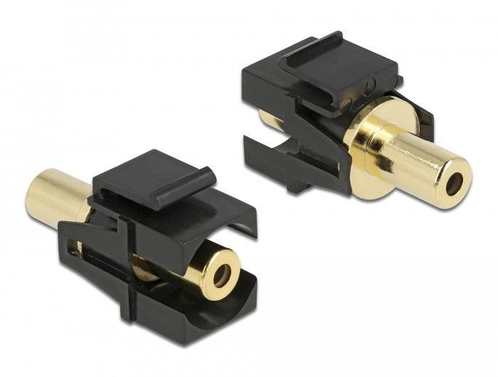 Delock Keystone Modul Klinkenbuchse 3,5 Mm 3 Pin Zu Klinkenbuchse 3,5 Mm 3 Pin Chapado En Oro Schwarz