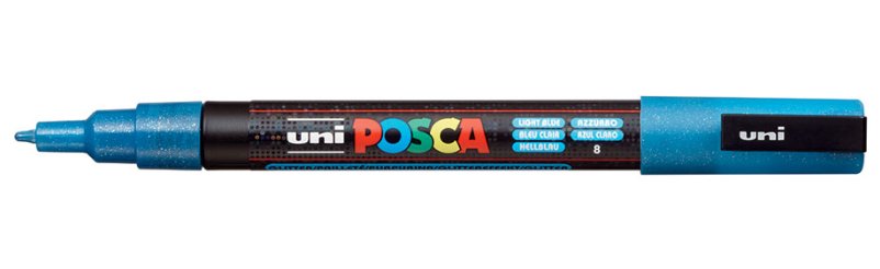 Posca Marcador Pc-3ml Punta Cónica 0,9 - 1,3 Mm Azul Claro Purpurina