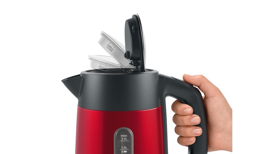 EAN 4242005188277 - Bosch TWK4P434 tetera eléctrica 1,7 L 2400 W Negro, Rojo imagen 9