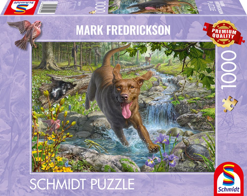 Puzzle De 1000 Piezas De Mark Fredrickson: Dog Love - Paseo Primaveral Con Un Labrador Retriever 58559