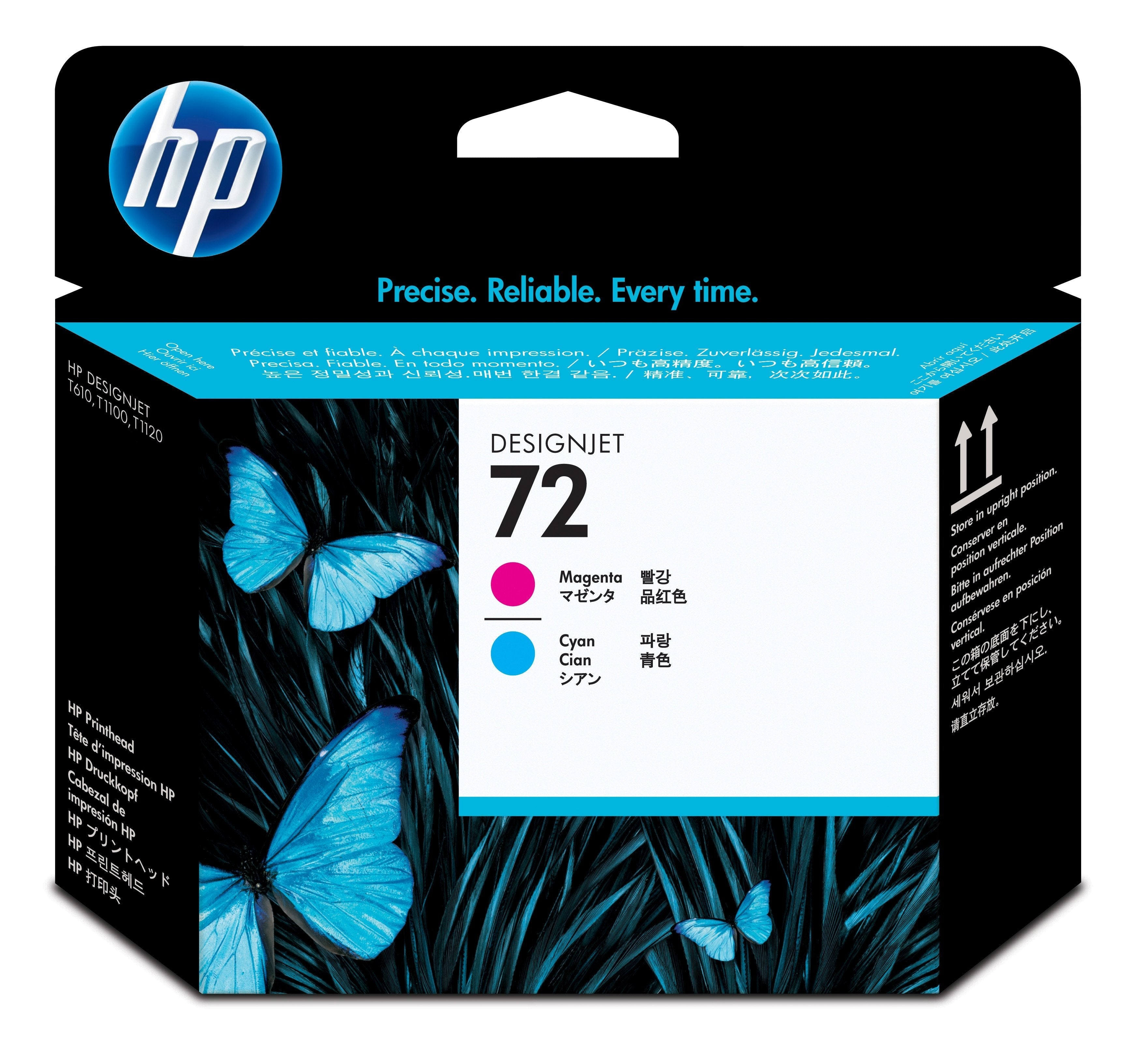Tinta Original Hp Nº 72 Pack 2 Colores Magenta Y Cyan Para Hp Designjet T610, T620, T770, T1100, T1200, Hp Designjet T1200 Hd Multifunction Printer, Hp Designjet T2300 Emfp, Hp Designjet T790, Hp Des