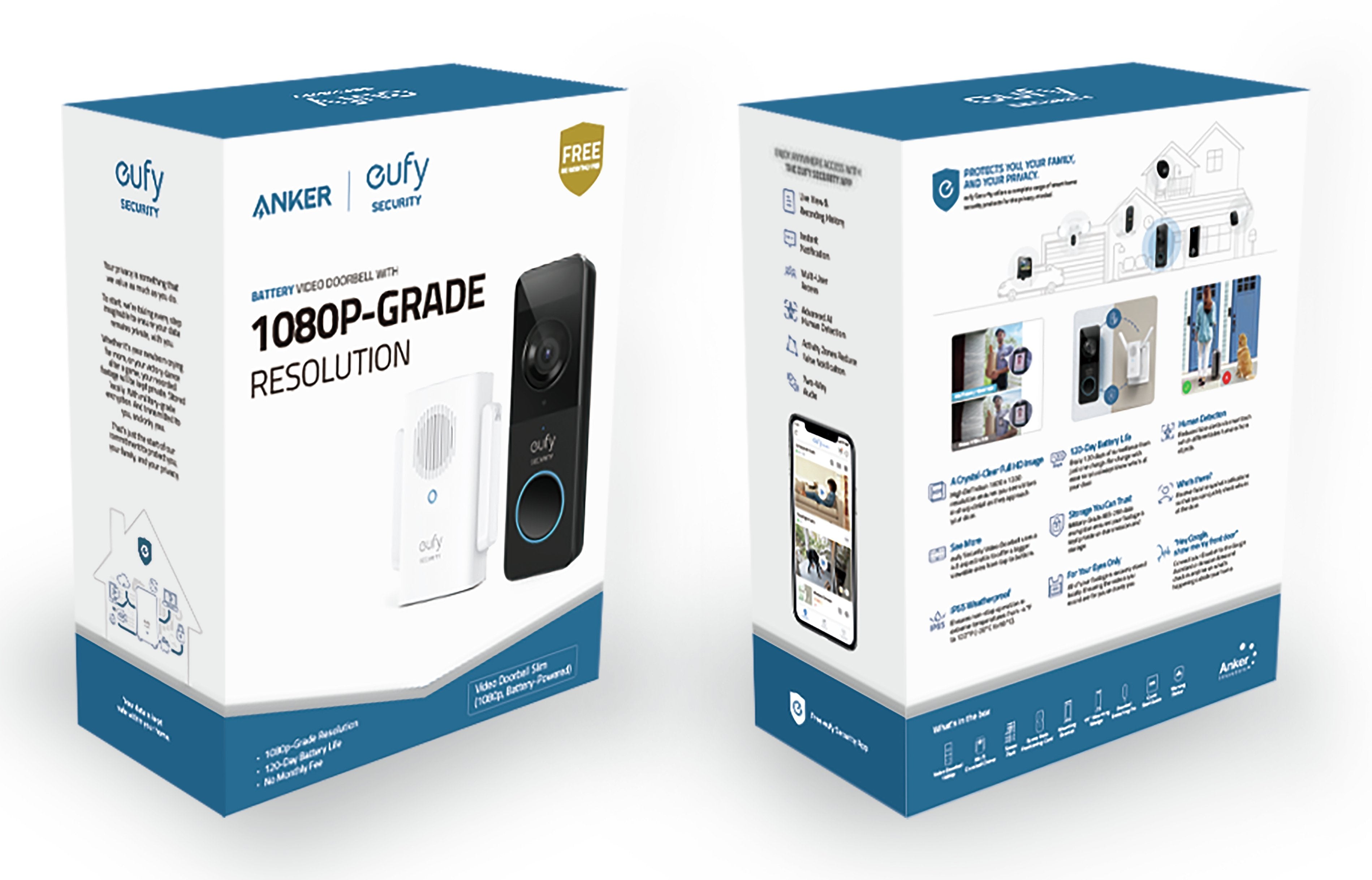 Videoportero Inteligente Eufy Video Doorbell 1080p Con Batería