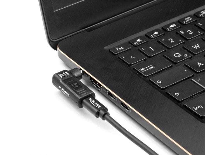 Delock Adapter Für Notebook Ladecable Usb Type-C Buchse Zu Samsung 5,5 X 3,0 Mm Stecker 90° Gewinkelt