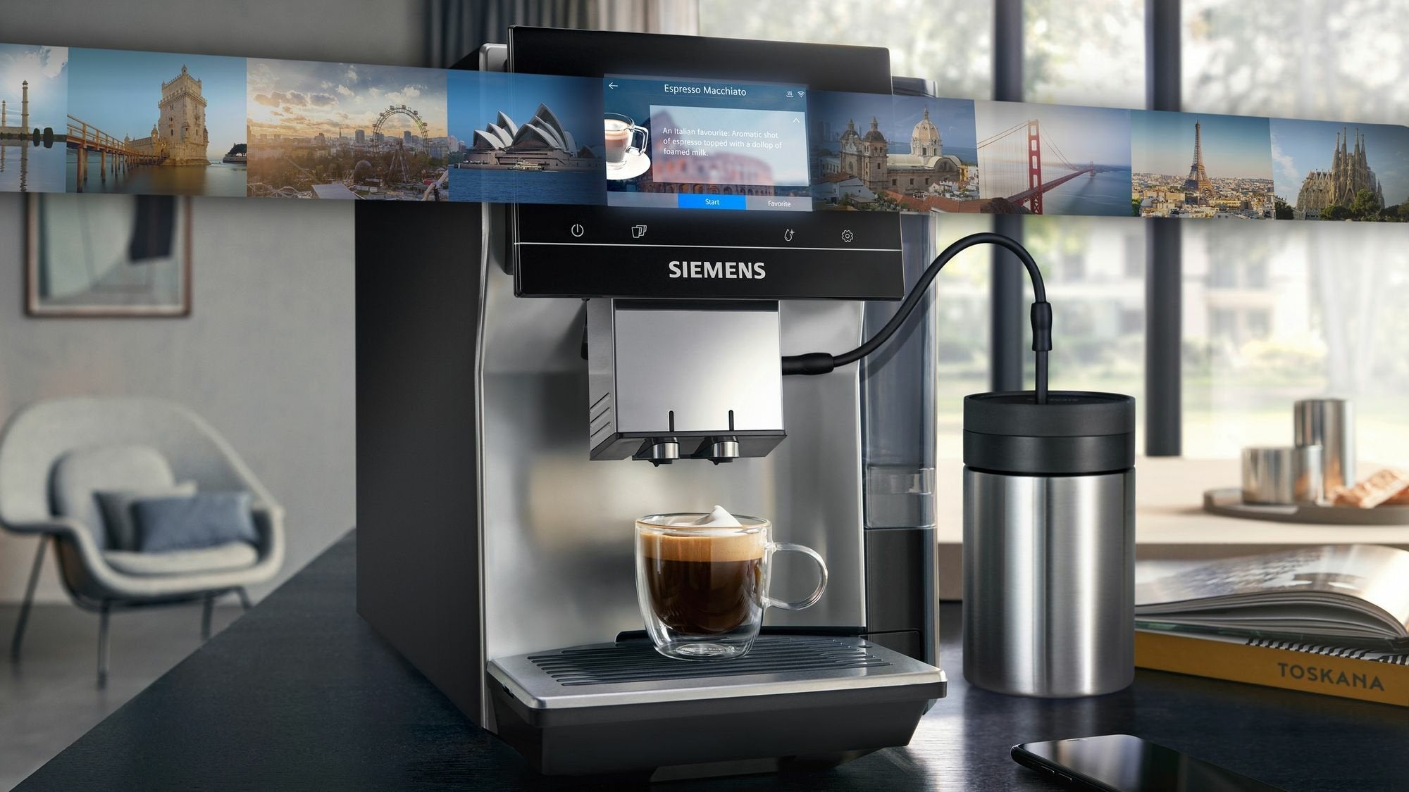 Cafetera Siemens Eq.700 Tp715d01 Eléctrica Totalmente Automática Máquina Espresso 2,4 L