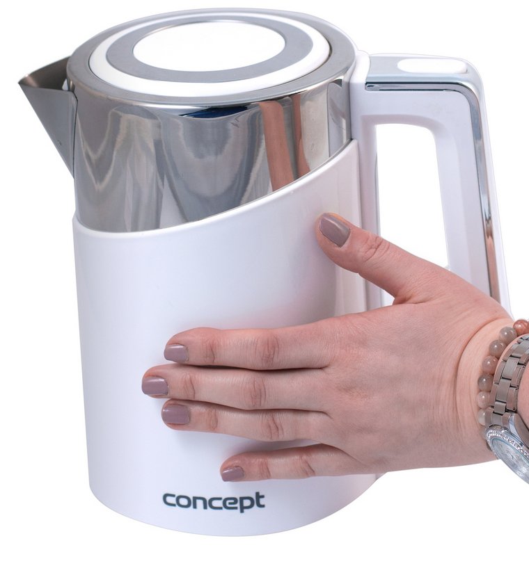 Tetera Concept Rk3170 Eléctrica 1,7 L 2200 W Acero Inoxidable, Blanco