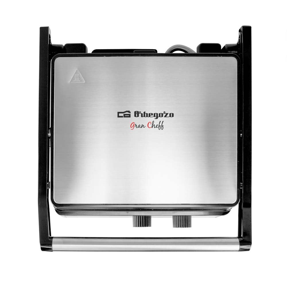 Orbegozo 4580 Grill Multifuncion - Cocina Sin Aceite Con Potencia De 2000w - Amplia Superficie De Coccion Abatible -