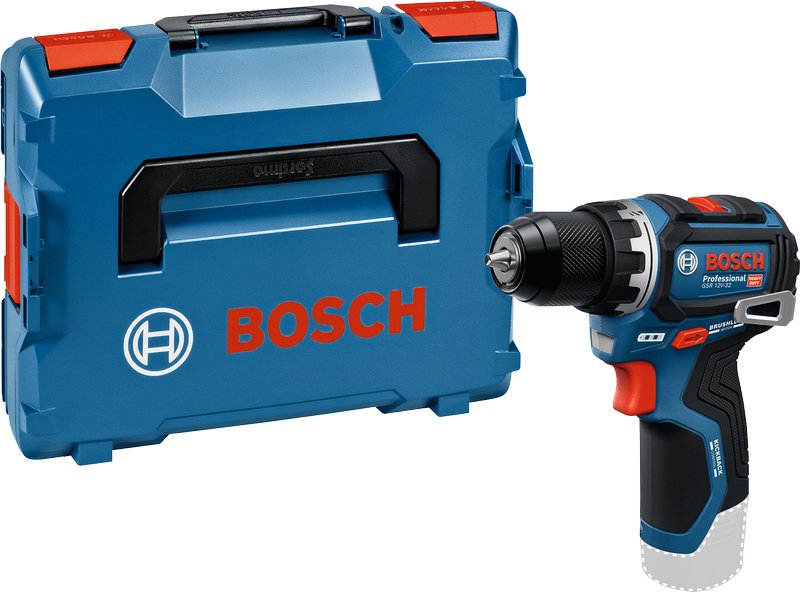 Bosch Professional Taladro Atornillador A Batería Gsr 12v-32 Professional, 12 Voltios Azul/Negro, Sin Batería Ni Cargador, En L-Boxx 06019n7001
