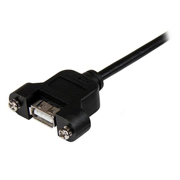 Startech Cable Usb 2.0 M/H (Alargo) Para Montaje En Panel 0.60m Negroâ Usbpnlafam2