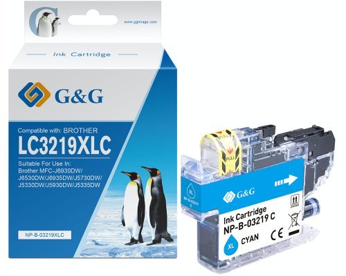 G&G Cartucho De Tinta Compatible Con Brother Lc-3219c Cyan